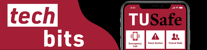 Tech Bits Logo featuring TUSafe App Graphic